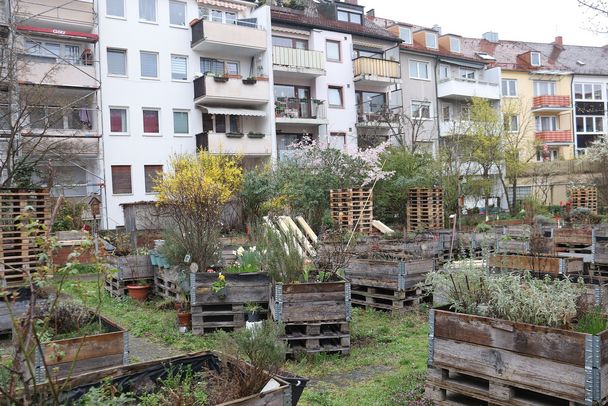 Restaurierungsarbeiten im Hofgärtchen (Foto: Ingrid Treutter) Restaurierungsarbeiten im Hofgärtchen